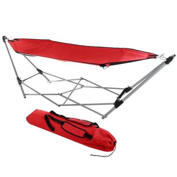 Hastings Home Portable Hammock with Stand, Red 474627TUD - main